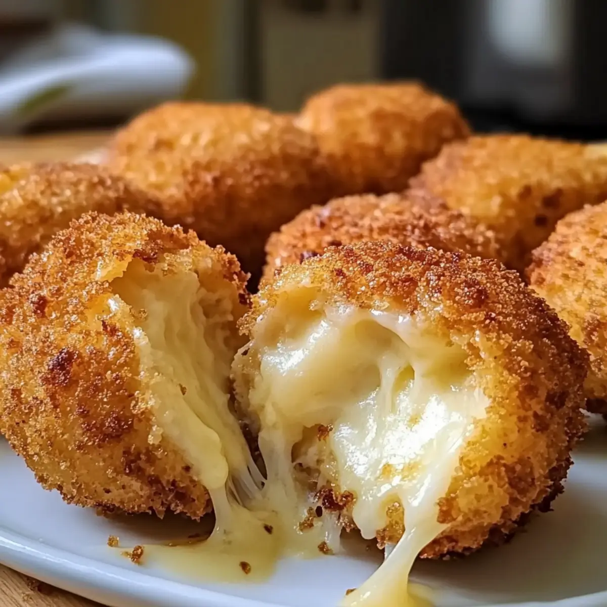 Heißluftfritteuse gebackener Babybel Käse